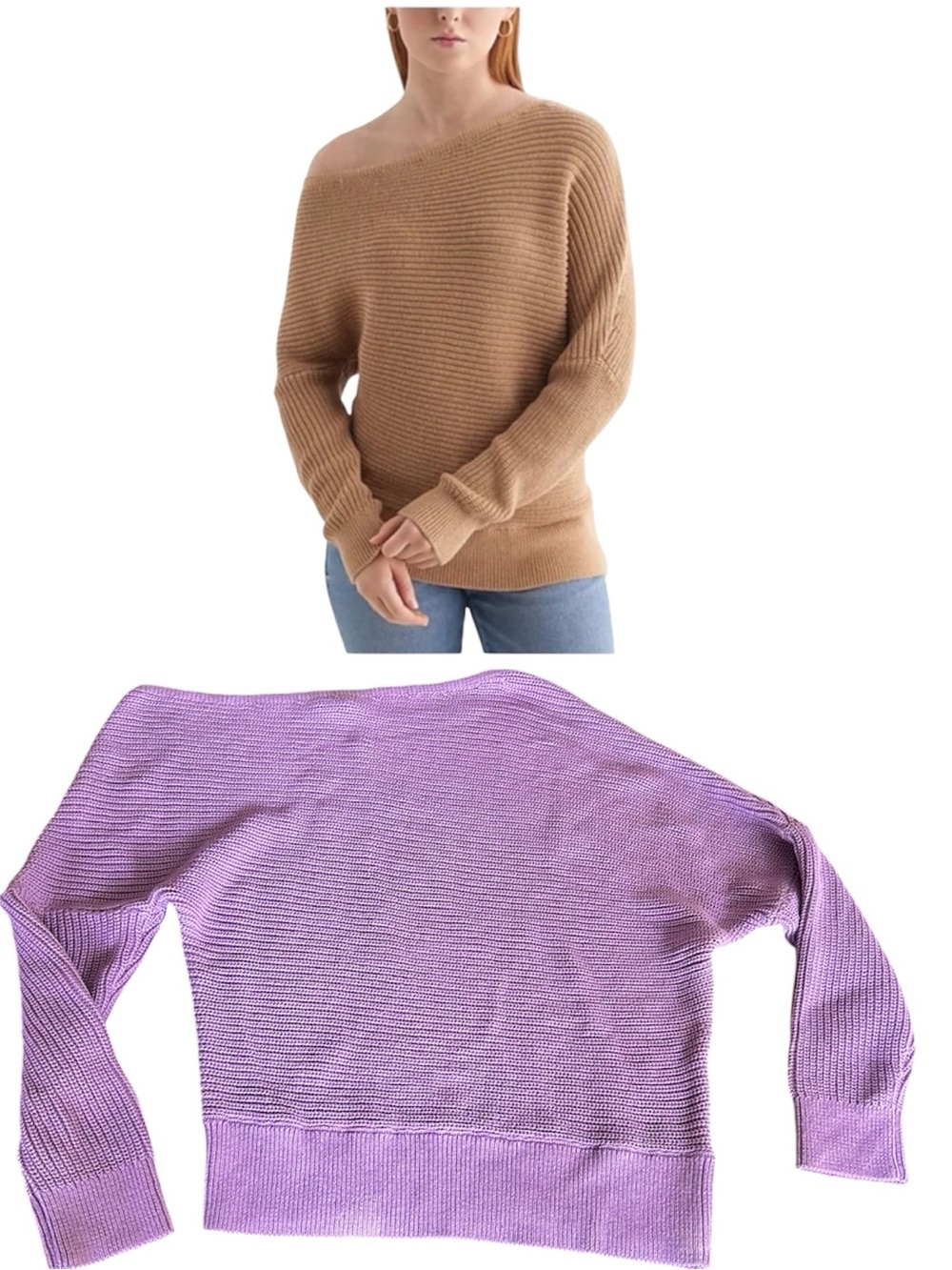 Express NWT lavender purple off the shoulder knit sweater